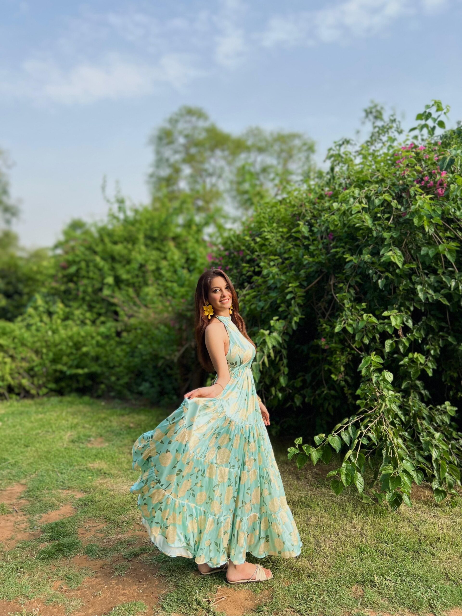 Aquacrush Sea Green Backless Maxi Dress - Image 2