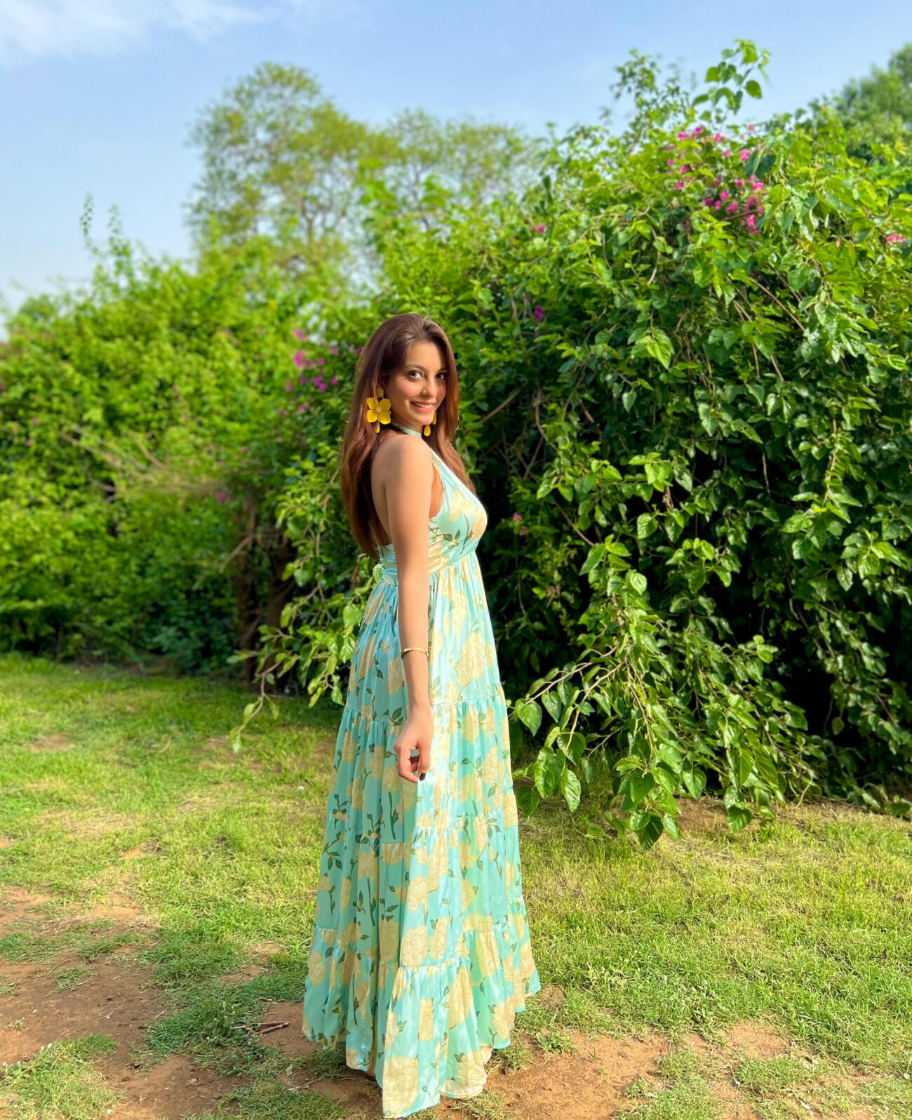 Aquacrush Sea Green Backless Maxi Dress - Image 5