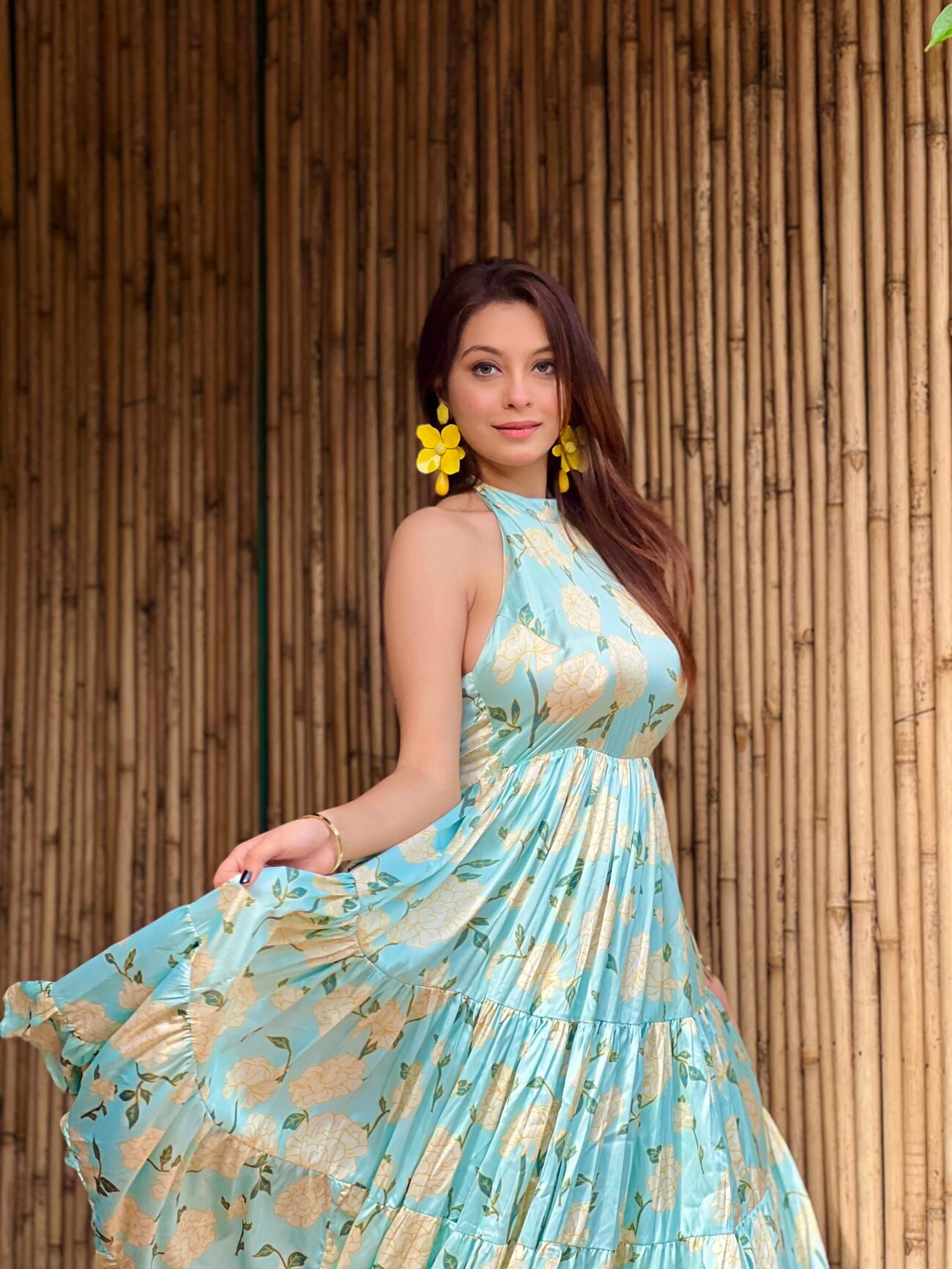 Aquacrush Sea Green Backless Maxi Dress