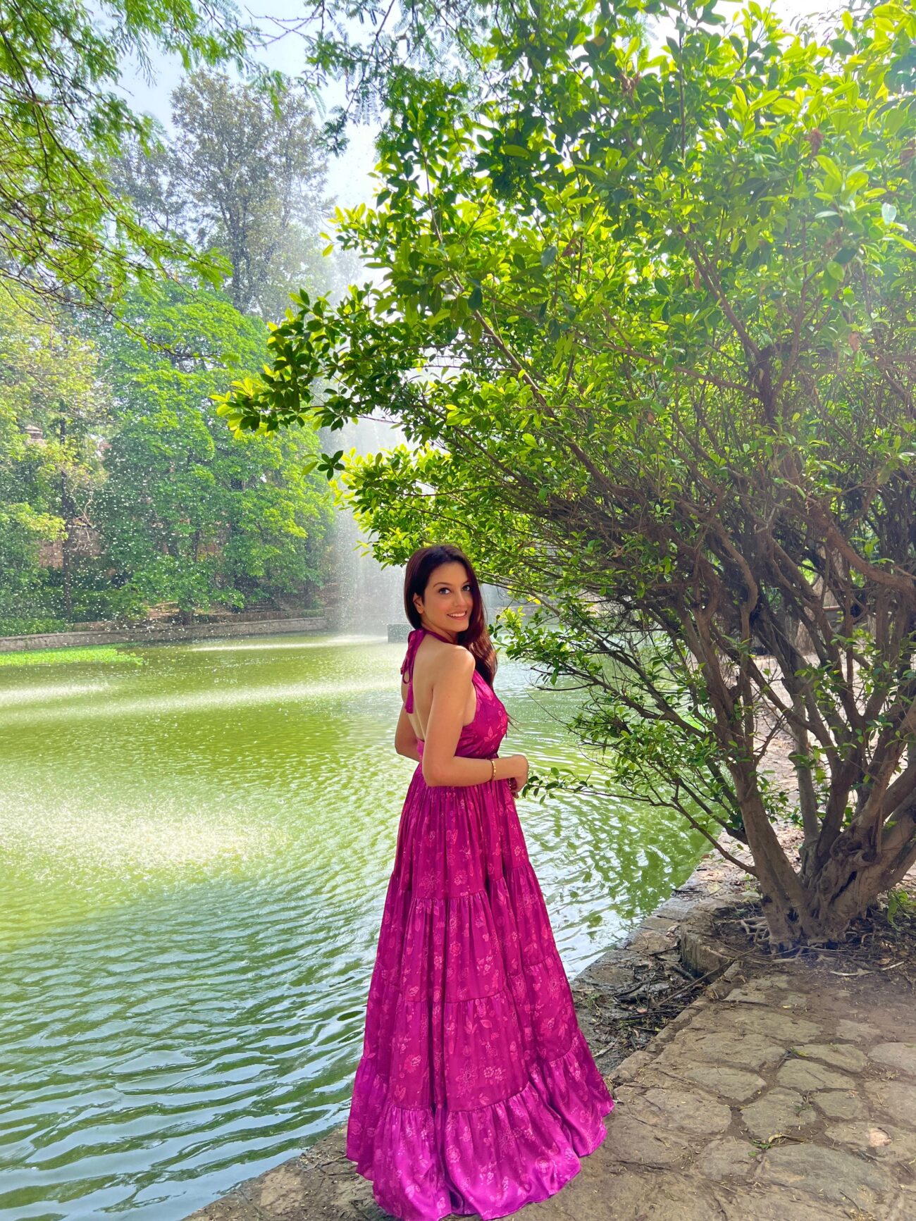 Violessa Purple Backless Maxi Dress