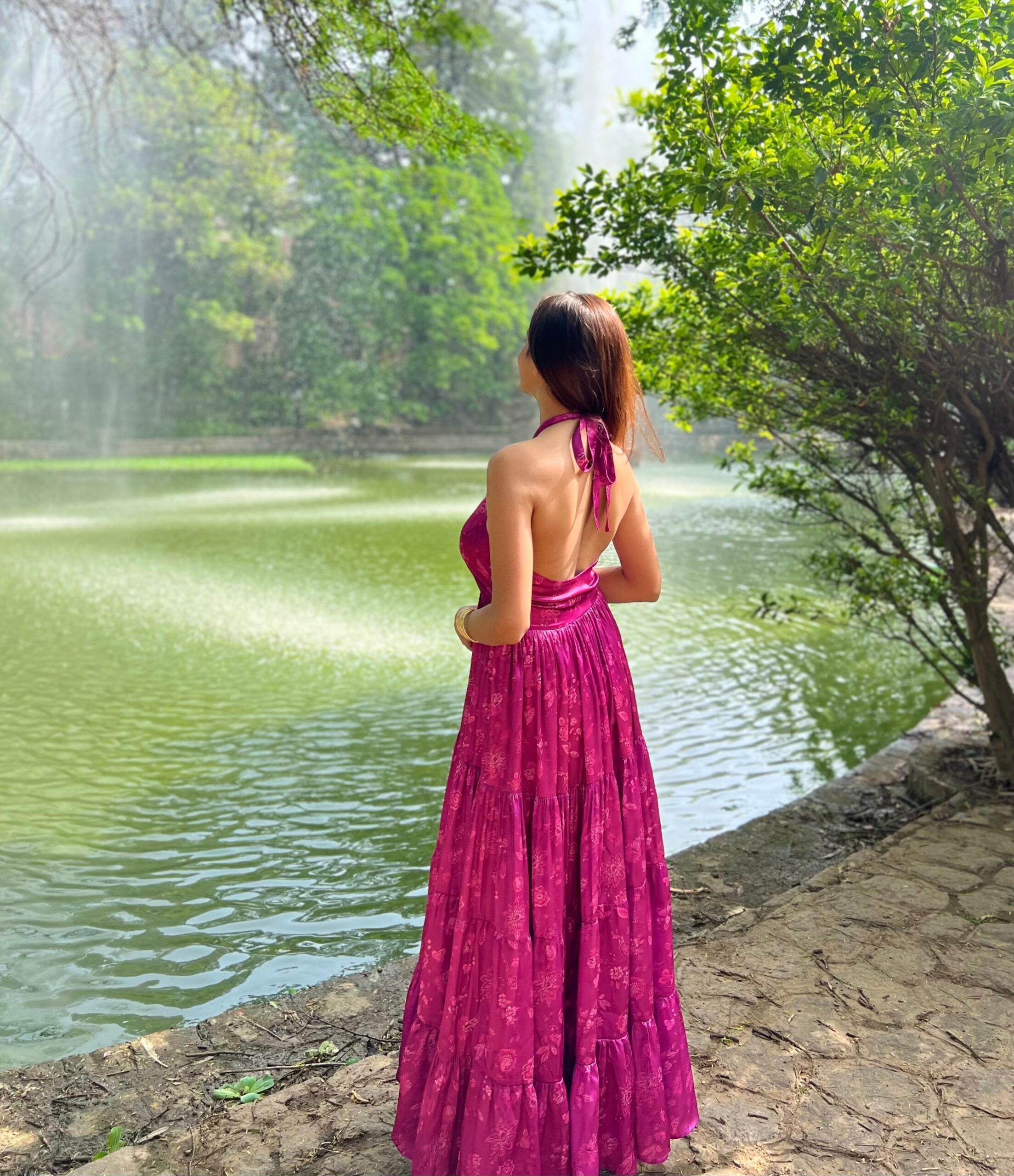 Violessa Purple Backless Maxi Dress - Image 3