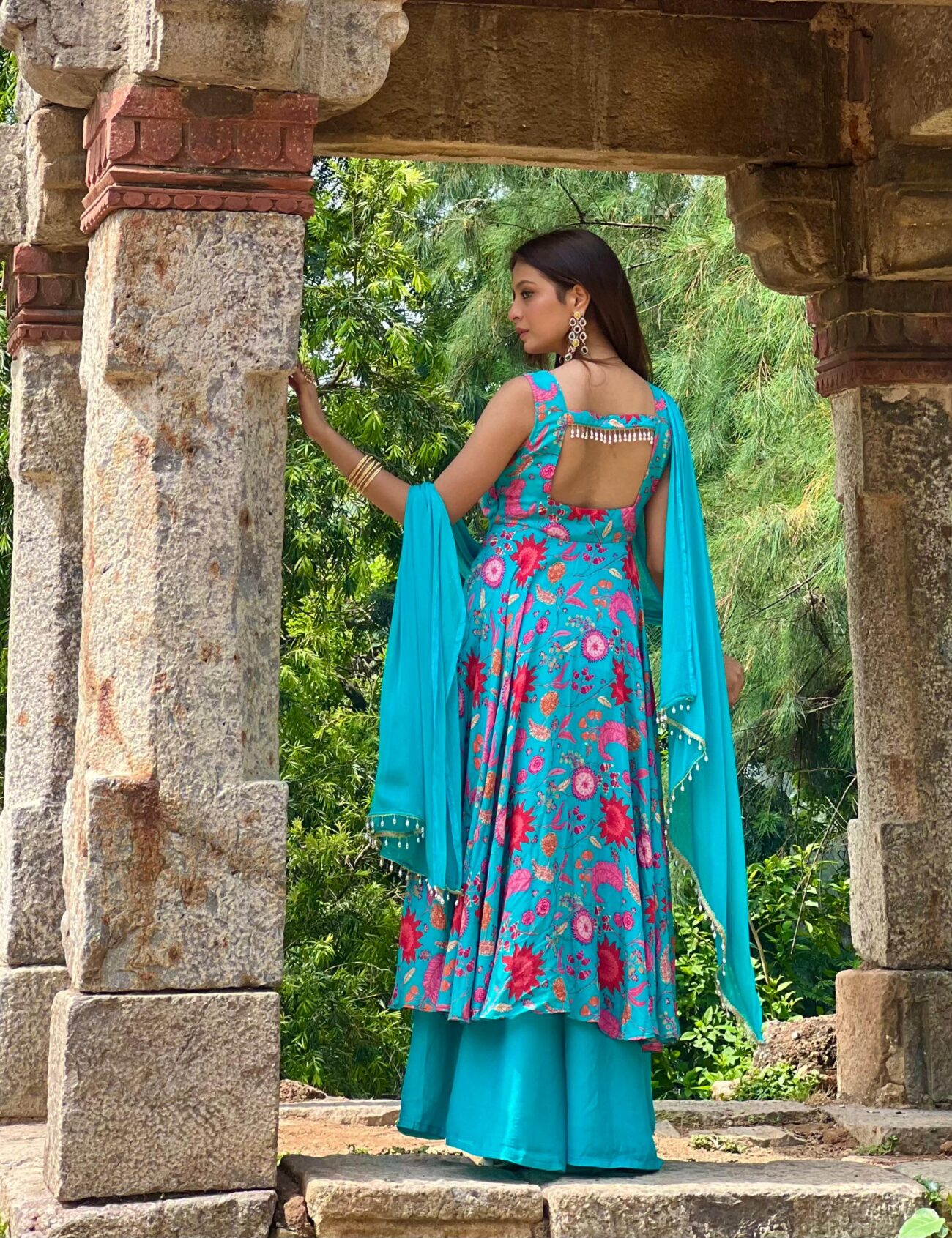 Blue Anarkali Suit Set - Image 5