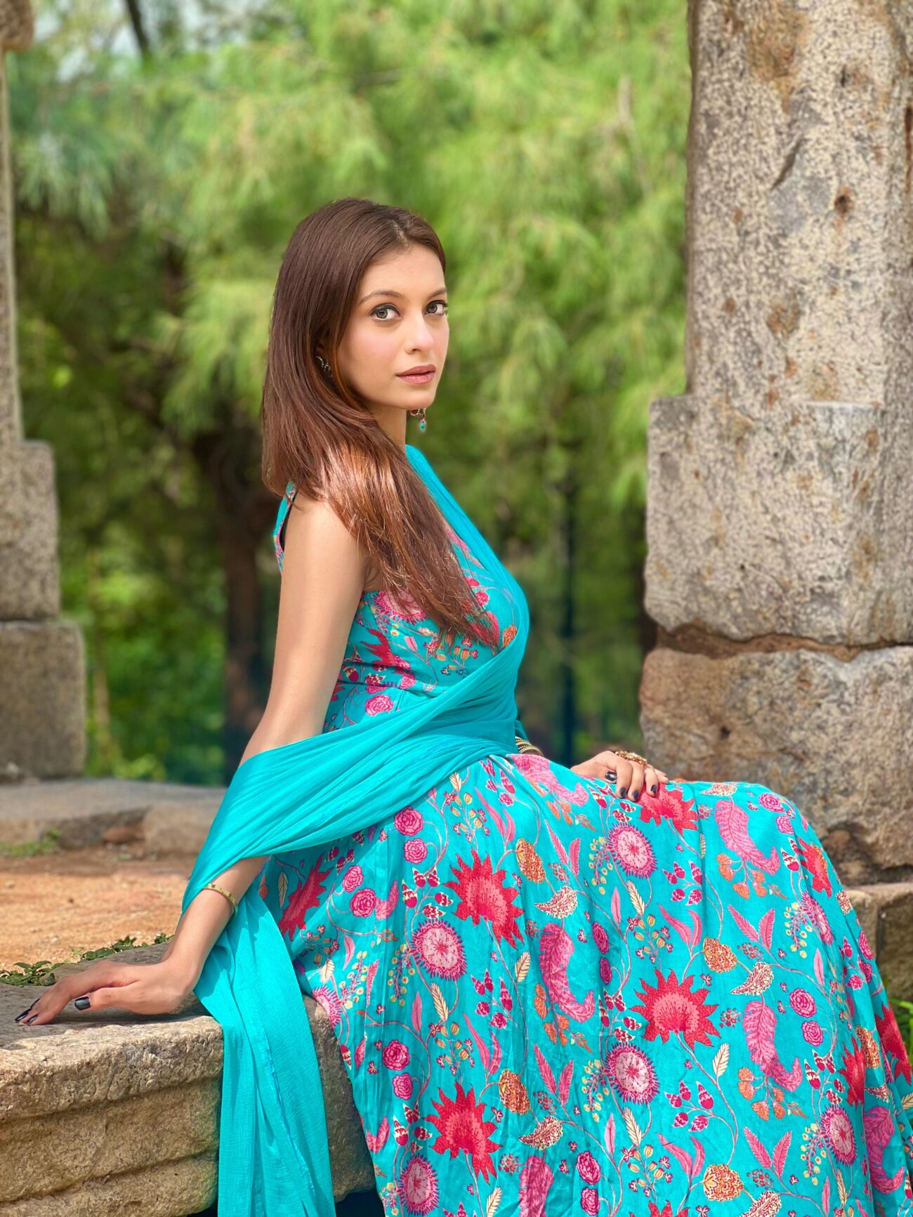 Blue Anarkali Suit Set - Image 4