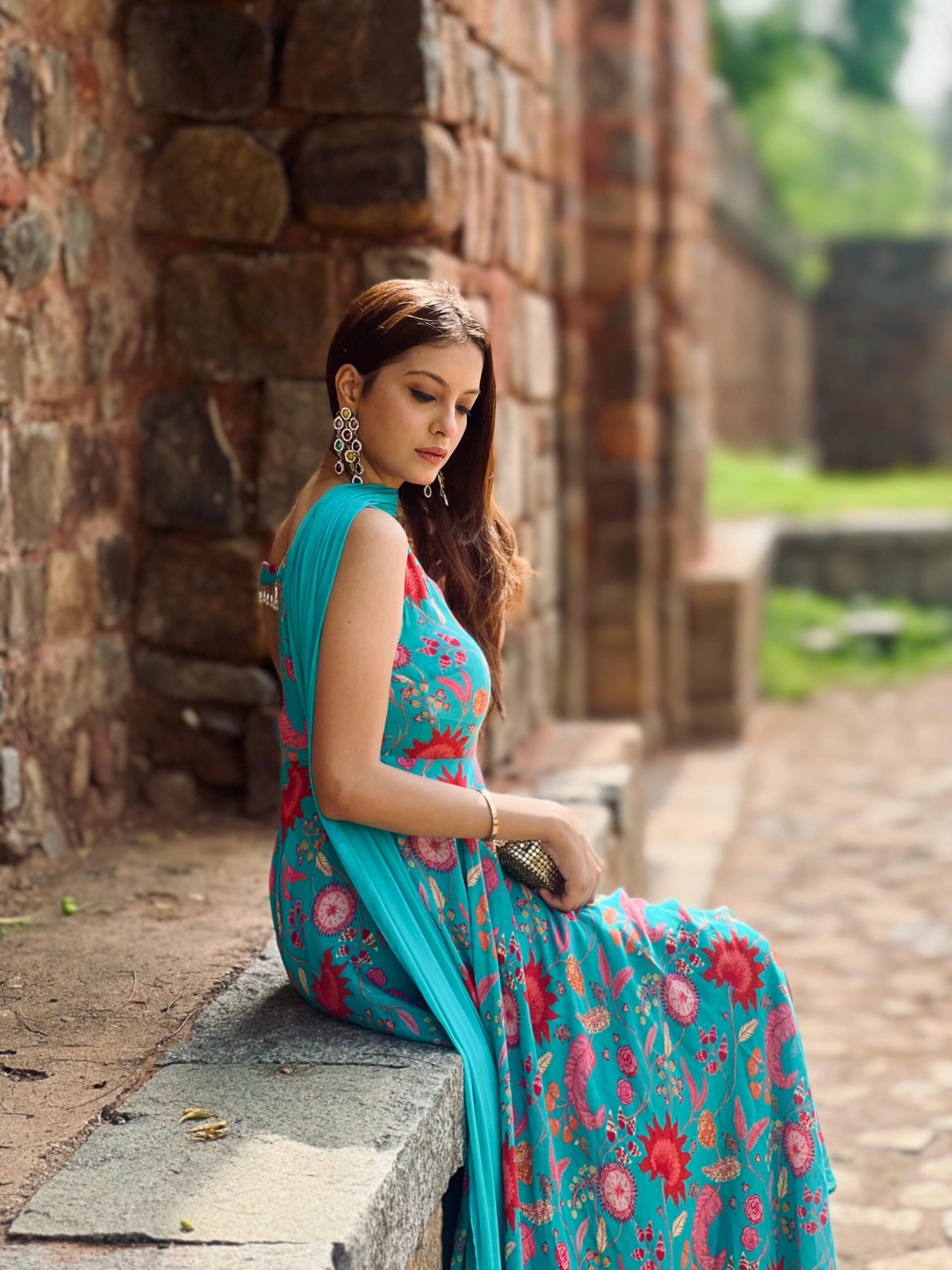 Blue Anarkali Suit Set - Image 2