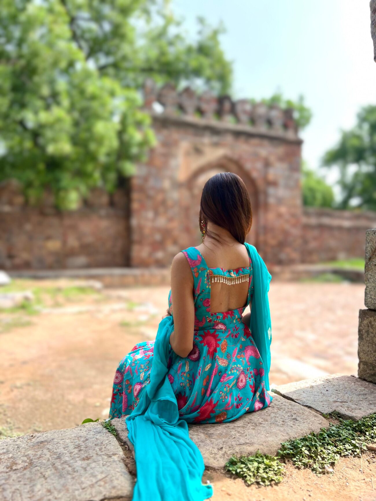 Blue Anarkali Suit Set - Image 3