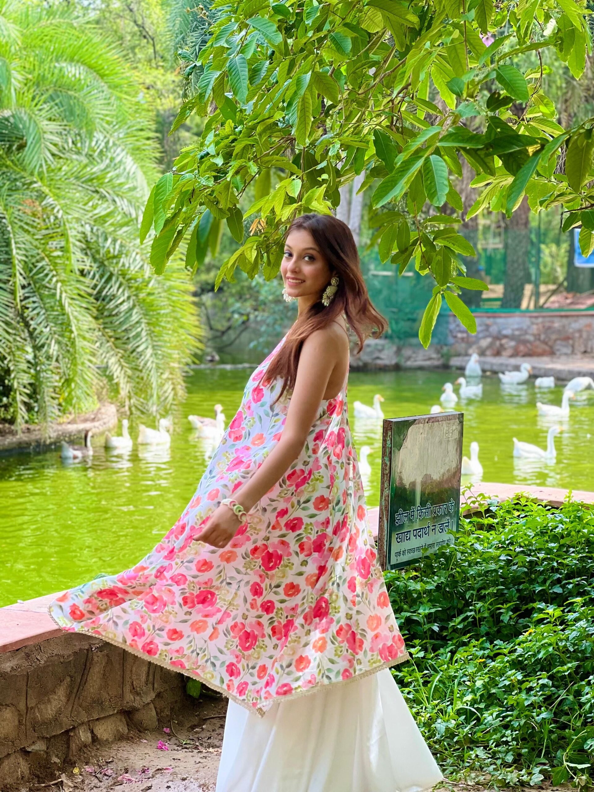 Floral Rush White One-Shoulder Co-ord Set