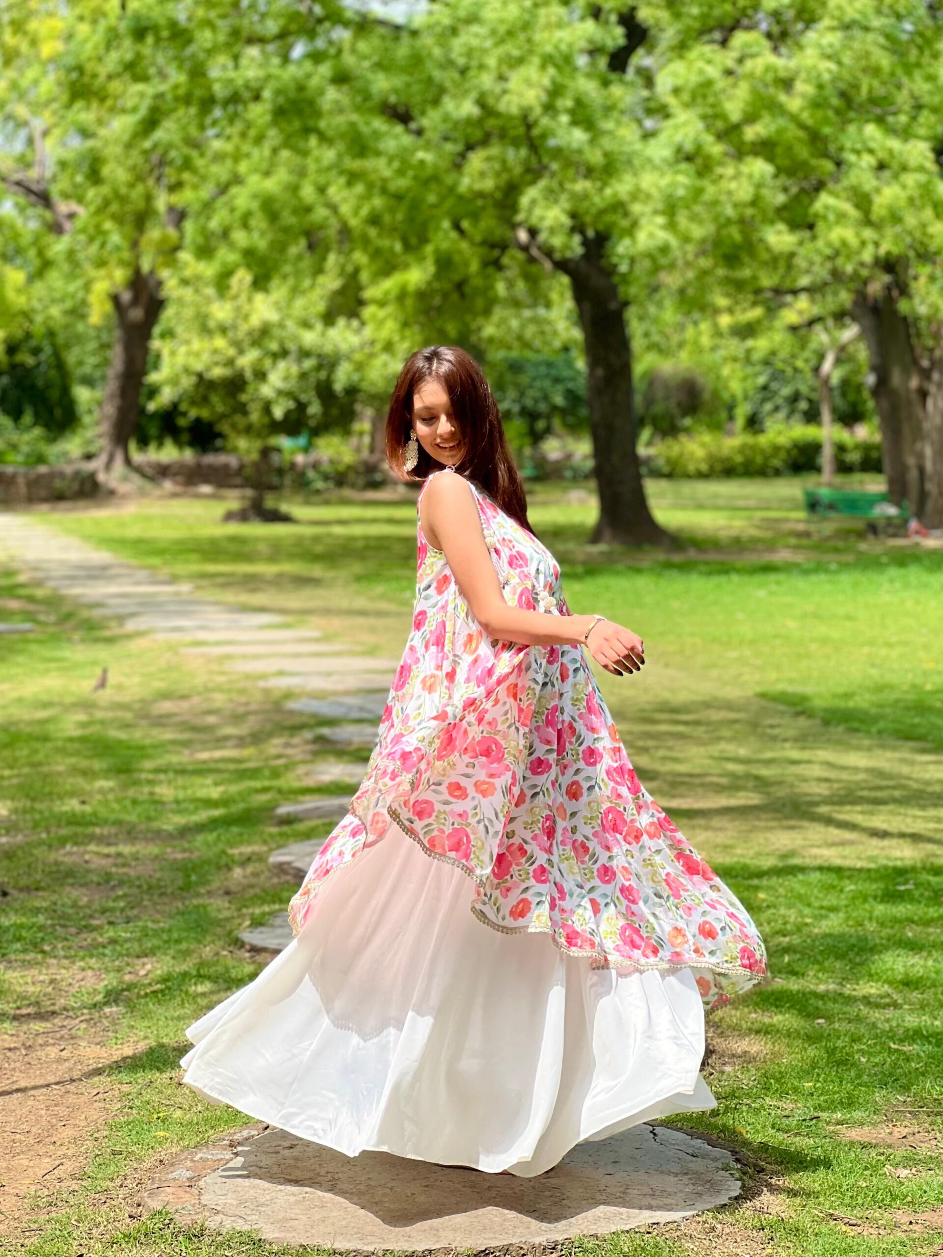 Floral Rush White One-Shoulder Co-ord Set - Image 4